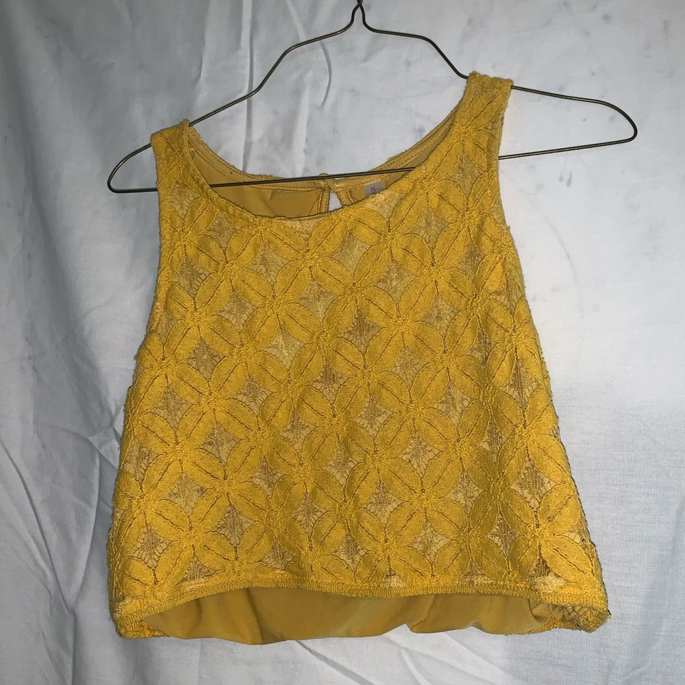 Yellow xhilaration crop top